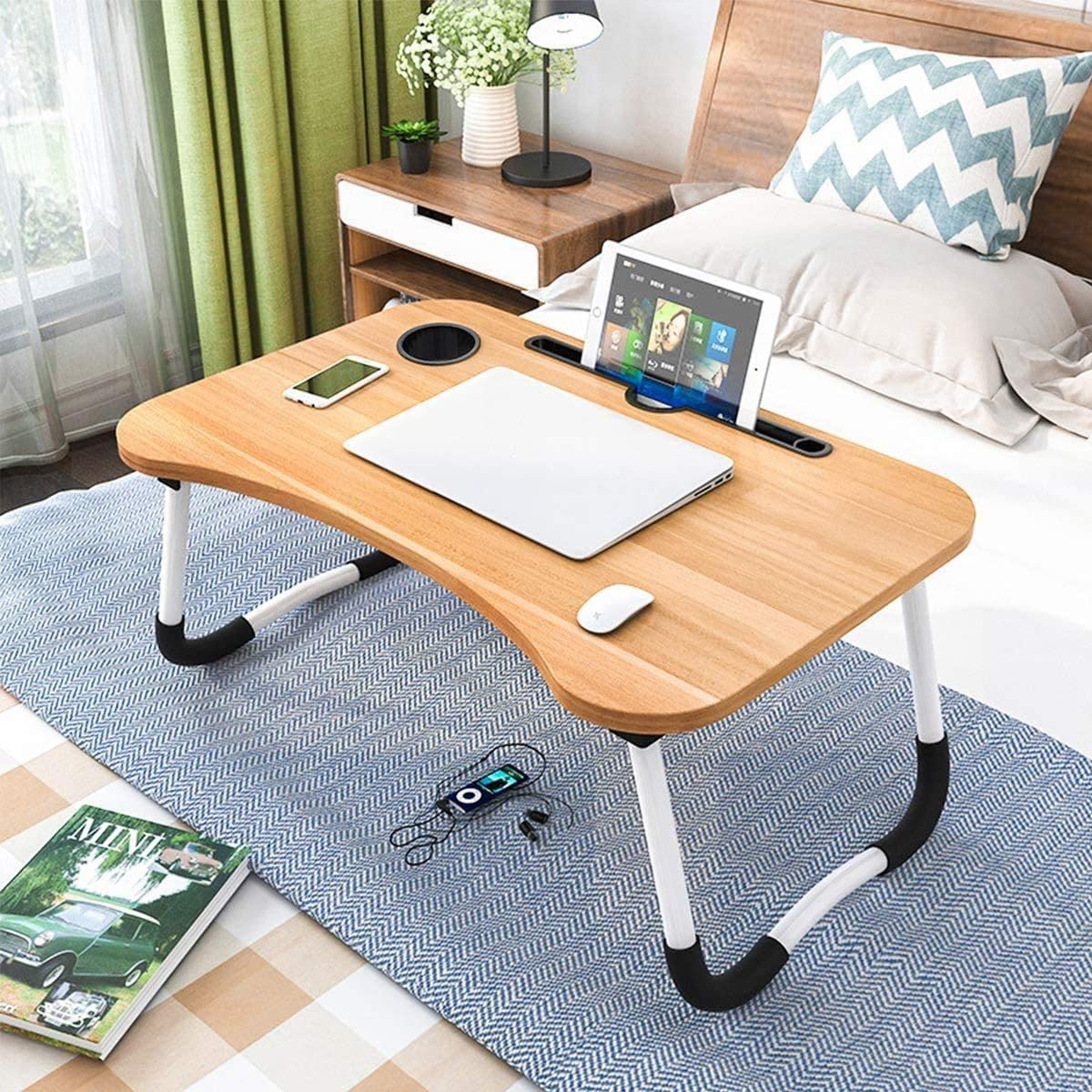 Mesa plegable portátil para cama multifuncional