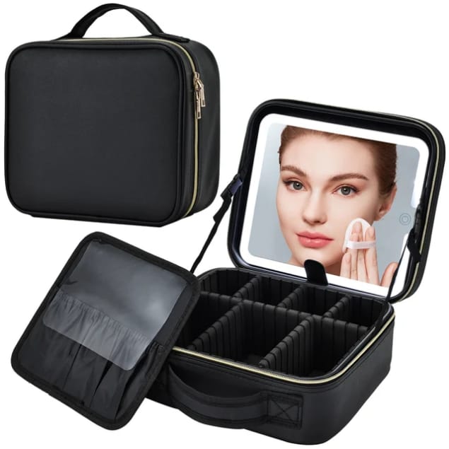 COSMETIQUERA CON ESPEJO LUZ LED